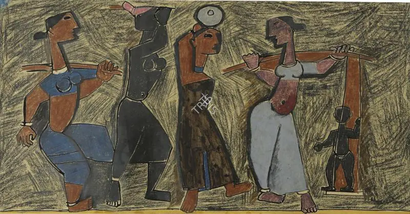 Husain, M.F. (Artist). To The Market, c.1950s | Painting