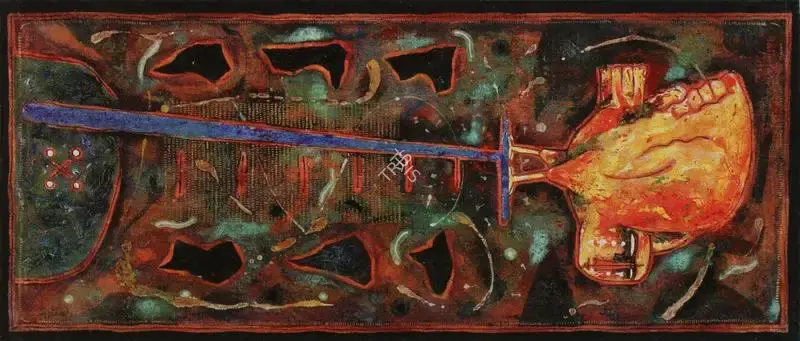 Parthan, Baiju (Artist). Untitled. Mixed media on canvas pasted on board, 1992 | Painting | FineArts | 00599305