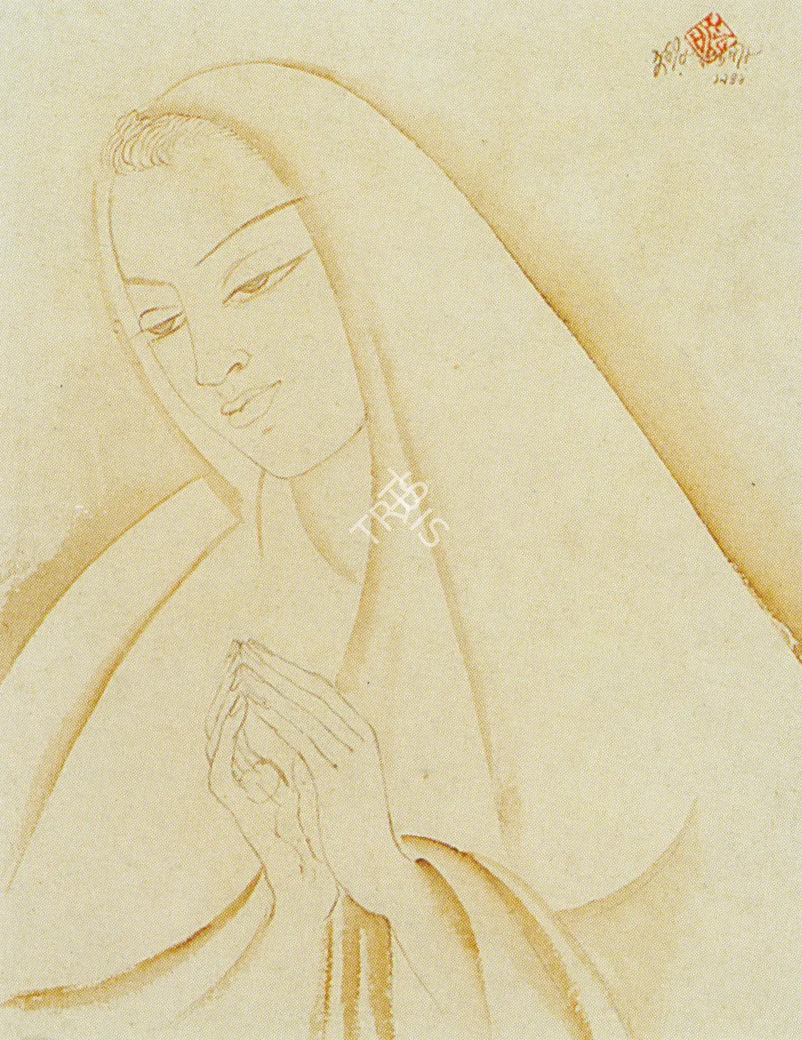 Bengal School (Artist). Meera Bai, 1941 | Drawing