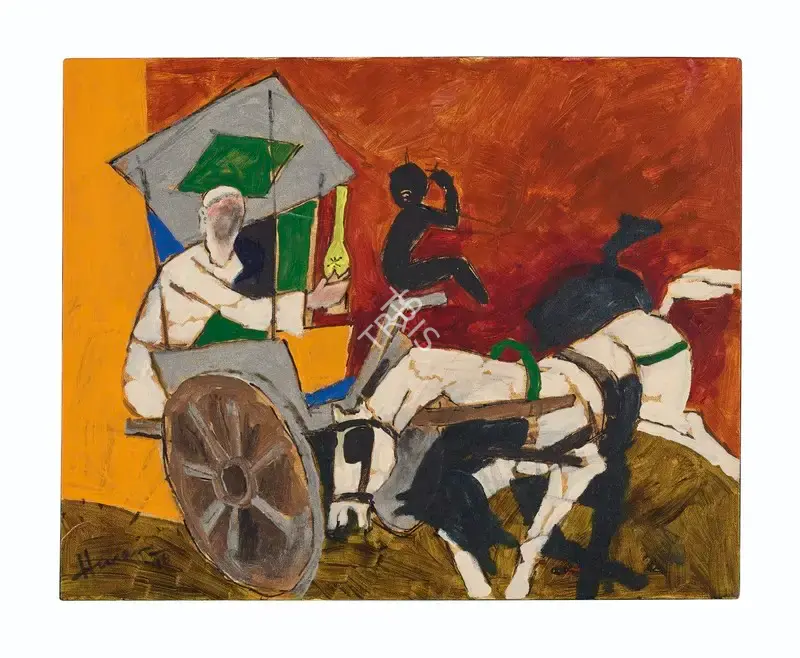 Husain, M.F. (Artist). Untitled (Dada Abdul ka Tanga), 1996 | Painting