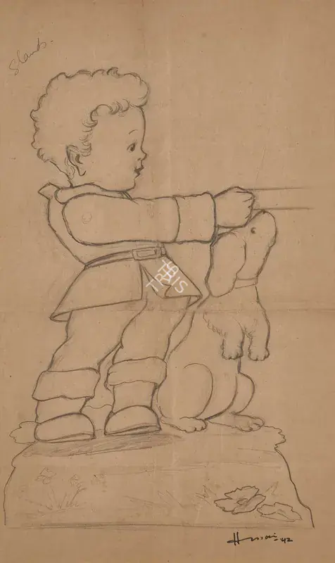 Husain, M.F. (Artist). Untitled. Pencil on paper, 1942 | Drawing | FineArts | 00356960