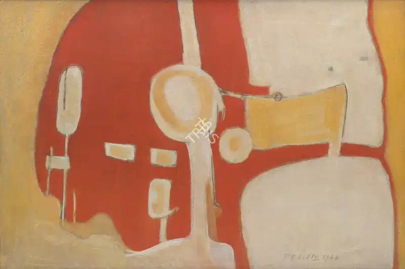 Reddy, P.T. (Artist). Politician at Mike. Oil on board, 1966 | Painting | EconomicsArt | 00871602