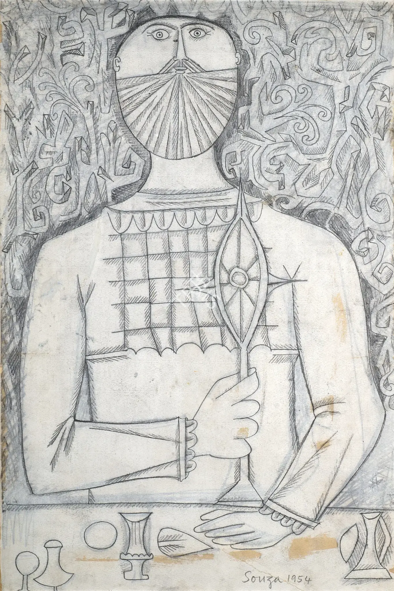 Souza, F.N. (Artist). Priest With Monstrance, 1954 | Painting