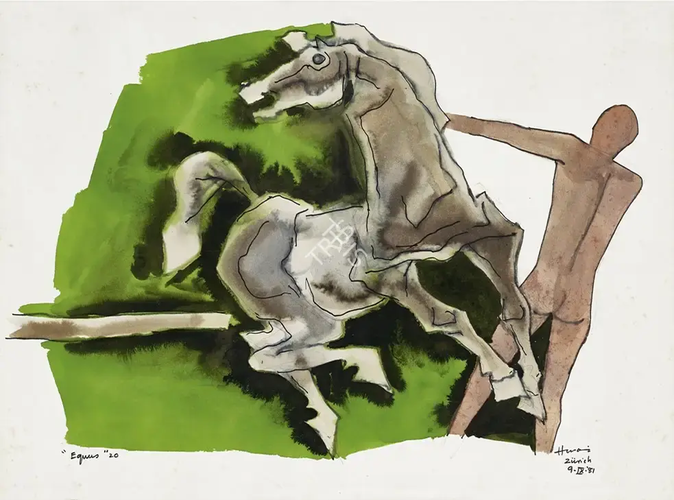 Husain, M.F. (Artist). Equus 20, 1981 | Painting