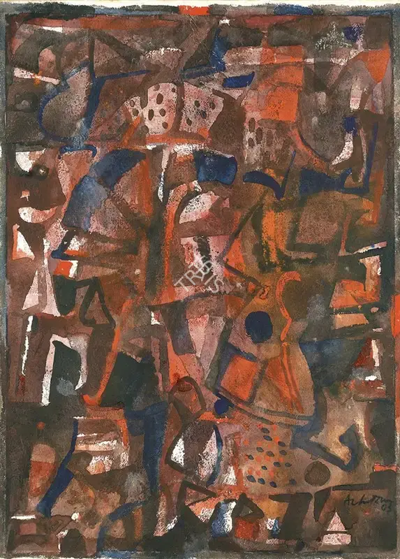 Kudallur, Achutan (Artist). Untitled. Mixed media on paper, 2003 | Painting | EconomicsArt | 00869548