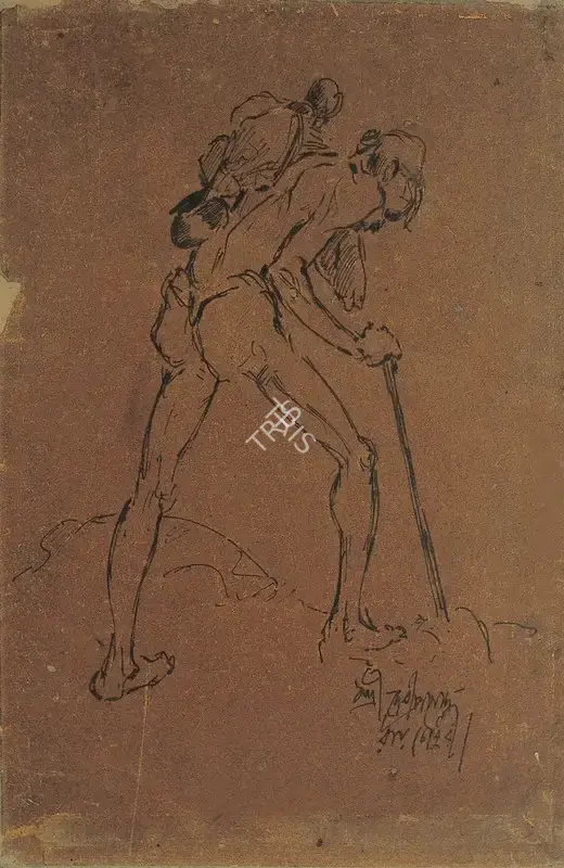 Roy Chowdhury, D.P. (Artist). Durer Jatri Series, late 1930s | Drawing