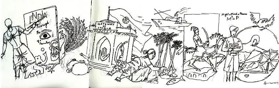Husain, M.F. (Artist). India Through The Eyes Of A Painter, n.d. | Drawing