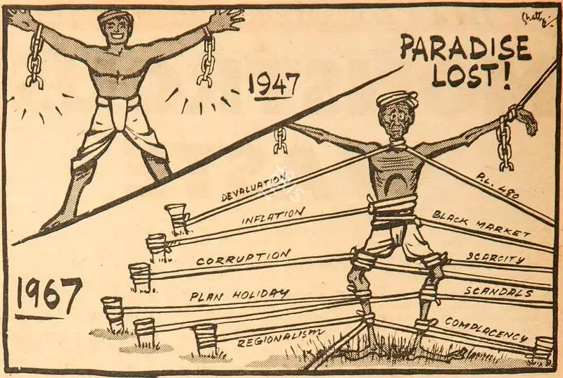 Chatterjee, Basu (Cartoonist). Paradise Lost !, 1967 | Cartoons