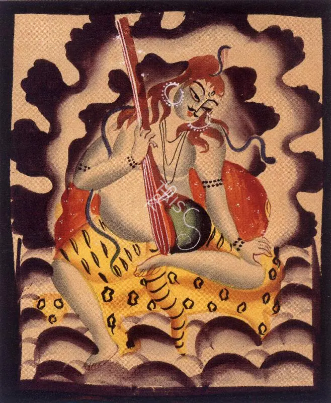 Kalighat School (Artist). Shiva seated on a Tiger Skin, late 19th century | Painting