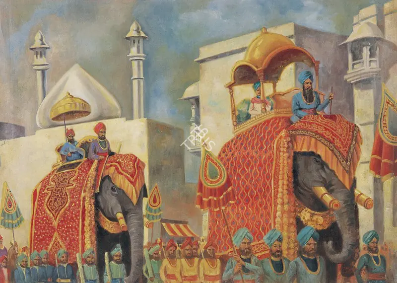 Dhurandhar, M.V. (Artist). Royal Procession, 1894 | Painting
