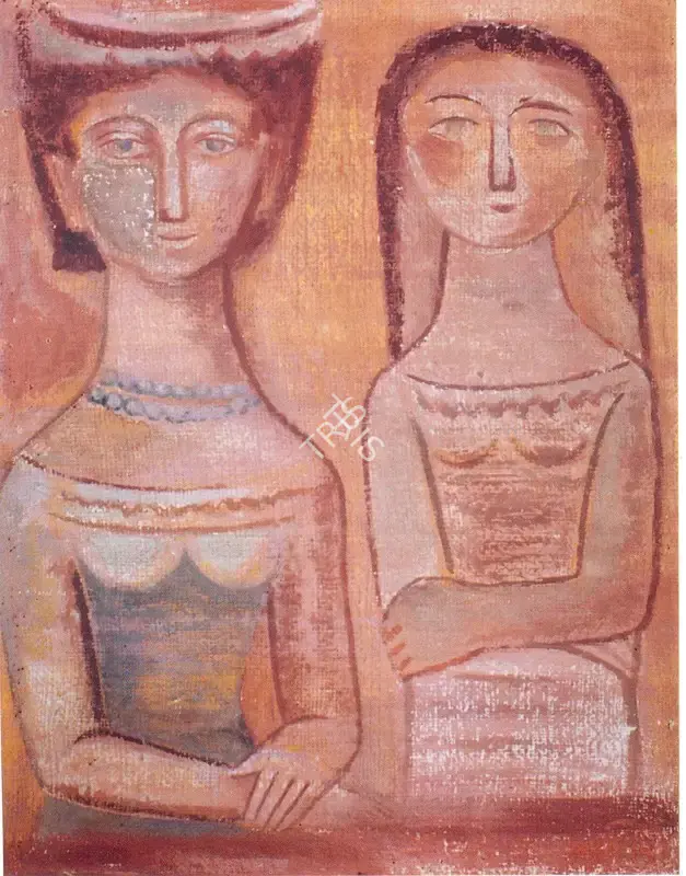 Roy, Jamini (Artist). Mother and Daughter. Tempera on jute, 1920s | Painting  | 00878255