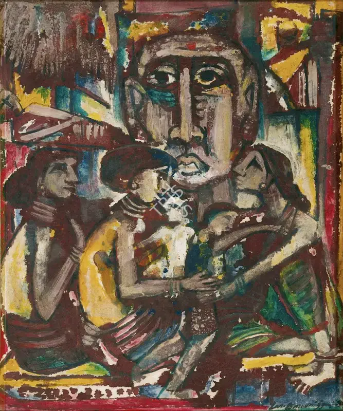 Suriyamoorthy, M.S. (Artist). Untitled. Gouache on canvas, n.d. | Painting | EconomicsArt | 00870947