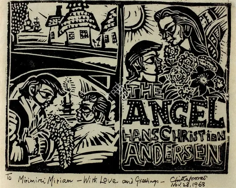 Chittaprosad (Artist). The Angel. Linocut on paper, 1968 | Chittaprosad, 2011 | Graphic Art | FineArts | 00710186