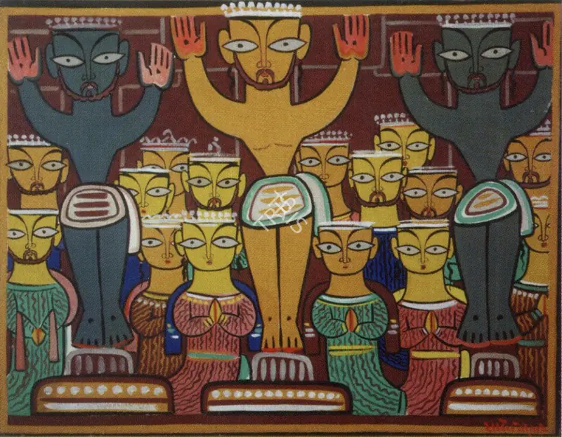 Roy, Jamini (Artist). Crucifixion. Tempera on Canvas, n.d. | Marg, December 2022 - March 2023 | Painting | FineArts | 00675400