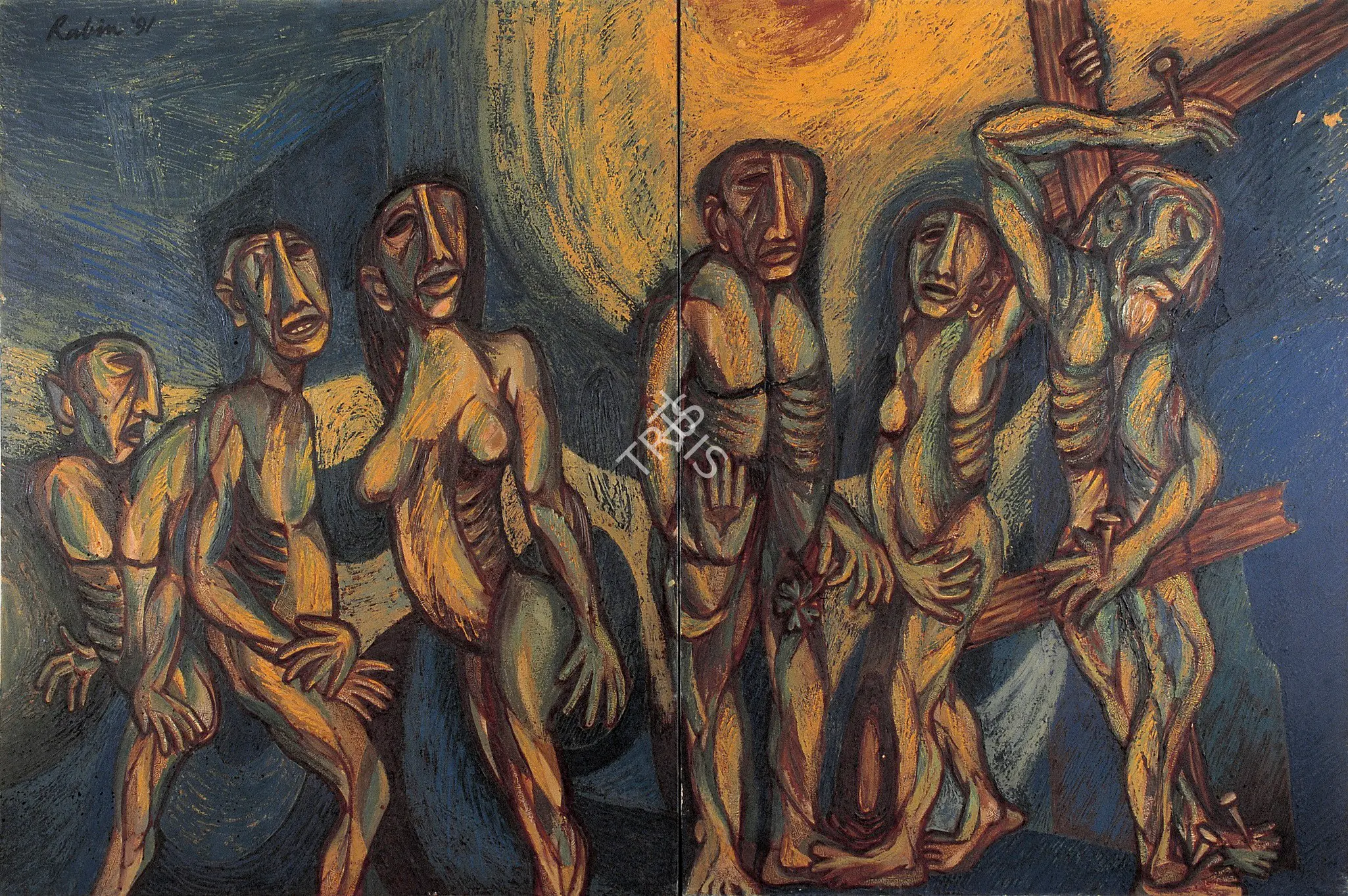 Mondal, Rabin (Artist). Crucifixion, 1991 | Painting