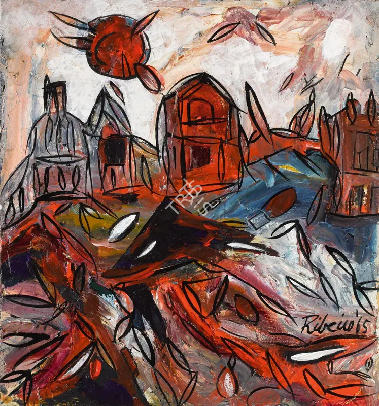 Ribeiro, Lance (Artist). Untitled (Landscape). Oil on board, 1965 | Painting  | 00867763