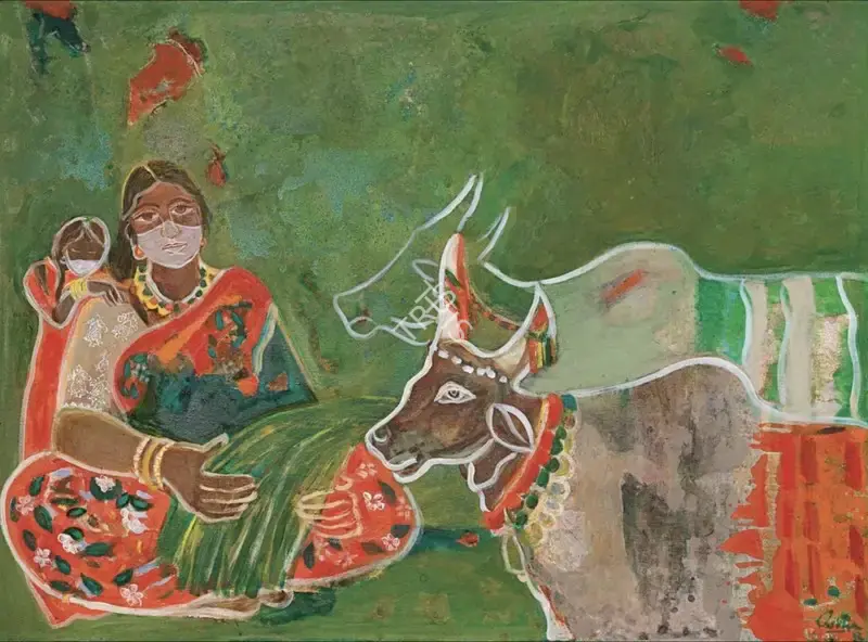 Rao, Rekha (Artist). Untitled. Acrylic and oil on canvas, 2023 | Painting | FineArts | 00604765