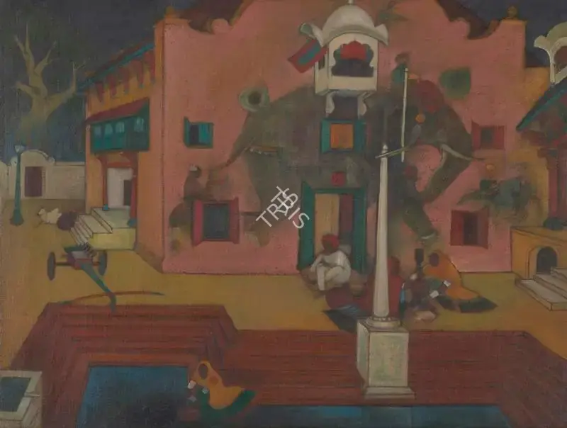 Raiba, A.A. (Artist). Untitled. Oil on jute, 1998 | Painting | FineArts | 00338225
