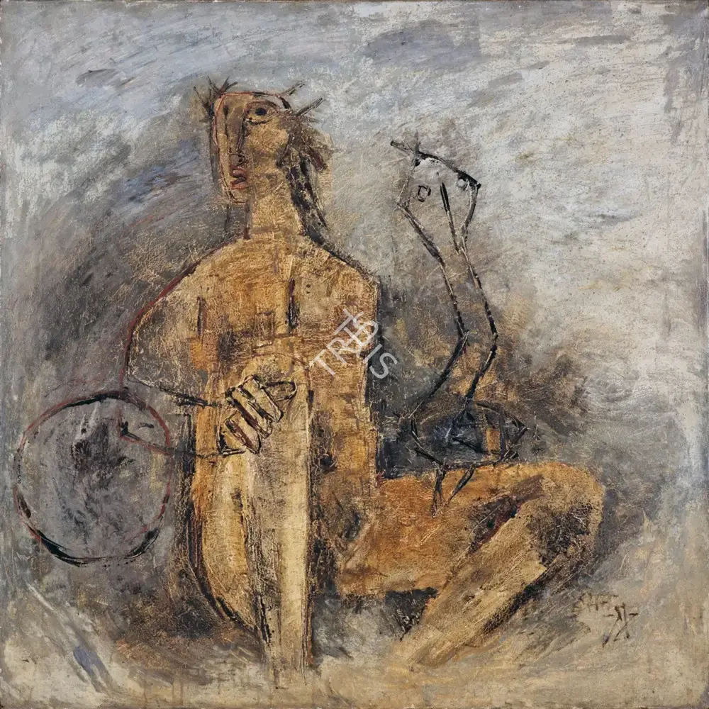 Husain, M.F. (Artist). Woman and Snake, c.1960 | Painting