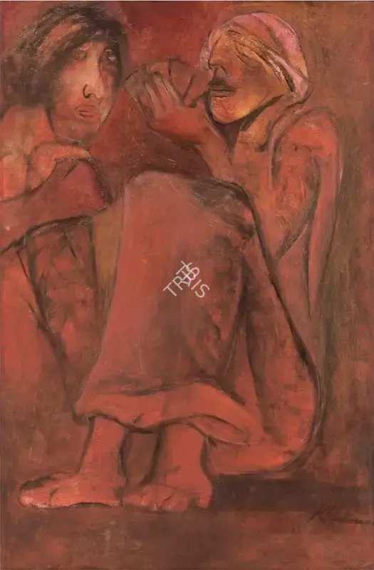 Khanna, Krishen (Artist). Card Players, 1996 | Painting