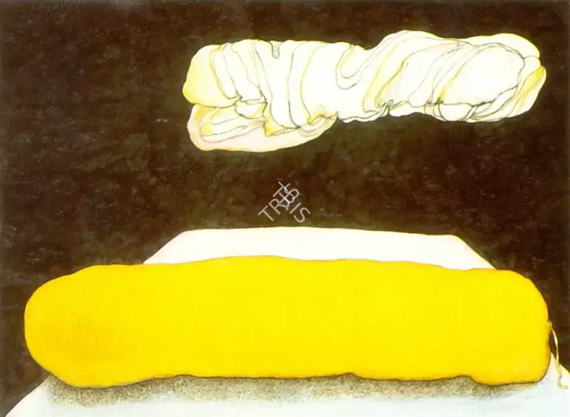 Chowdhury, Jogen (Artist). Still Life of Bed and Pillow, 1977 | Drawing