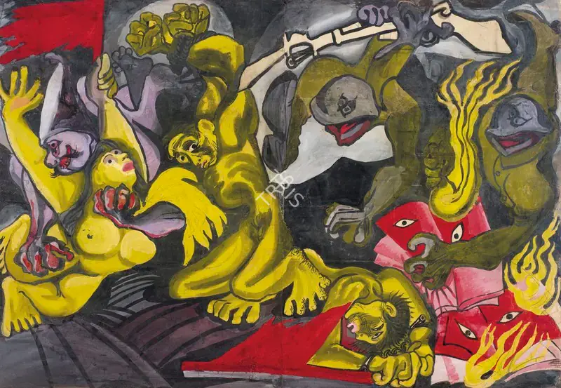 Chittaprosad (Artist). Untitled (Bangladesh War). Gouache on paper, 1971 | Painting  | 00867620