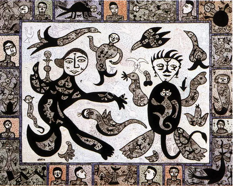 Parekh, Madhavi (Artist). Village Opera II, 1995 | Painting