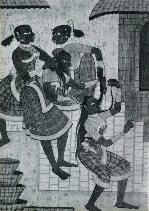 Pai, Laxman (Artist). Cunbi Women's Leisure Hour, 1949 | Painting