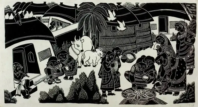 Chittaprosad (Artist). Untitled. Ink on scraper board, n.d. | Chittaprosad, 2011 | Drawing | FineArts | 00710172