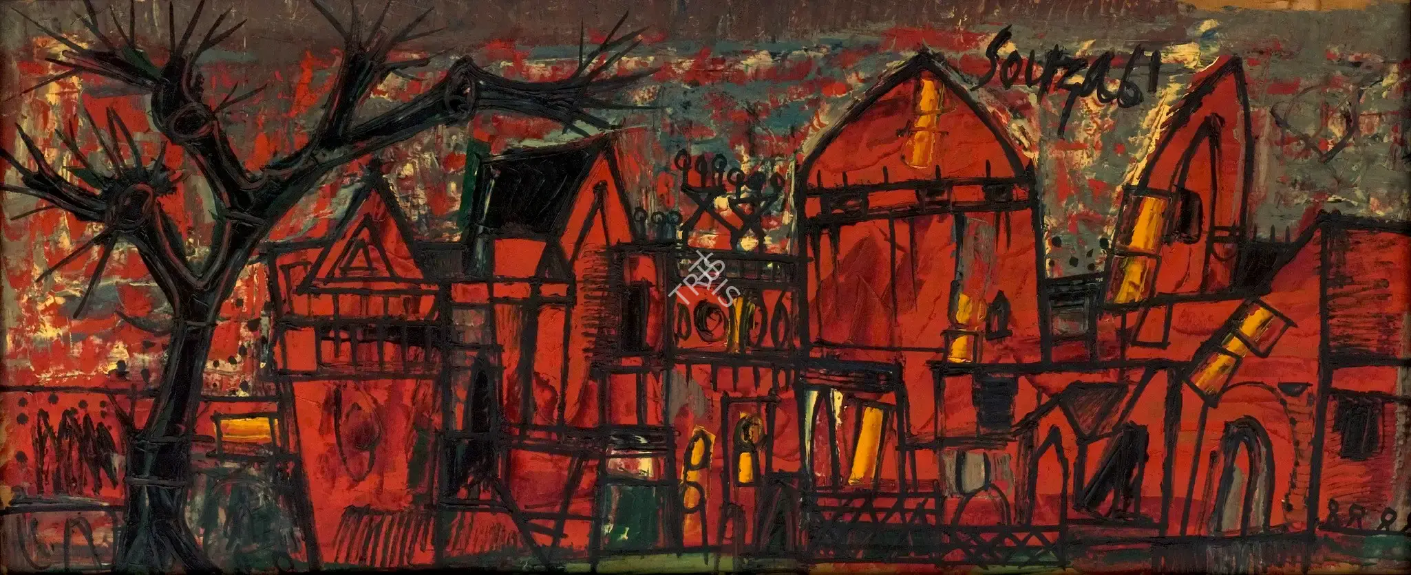 Souza, F.N. (Artist). Italian Townscape, 1961 | Painting