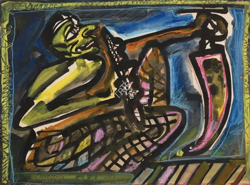 Chowdhury, Jogen (Artist). The Fighter, 1992 | Painting