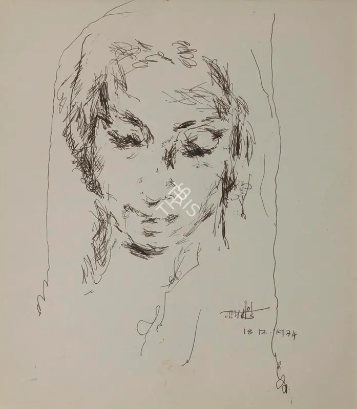 Gaitonde, V.S. (Artist). Untitled. Pen and ink on paper, 1974 | Painting  | 00867483