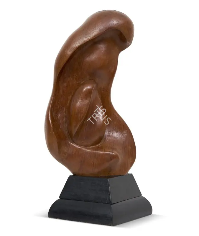 Achary, Appukuttan K. (Artist). Mother & Child. Teakwood, n.d. | Sculpture | EconomicsArt | 00871671