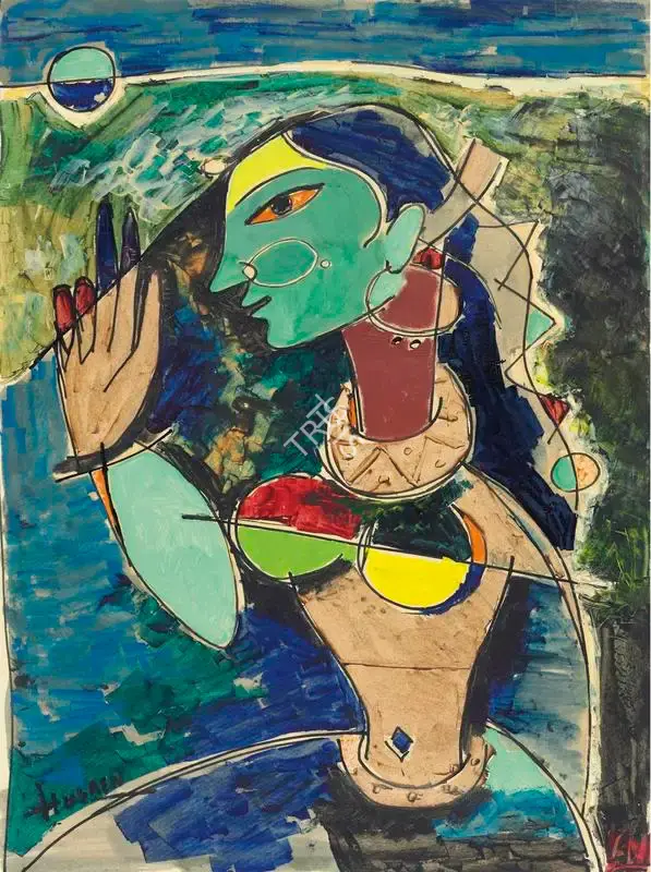 Husain, M.F. (Artist). Untitled (Meenaxi), c.1950s | Painting