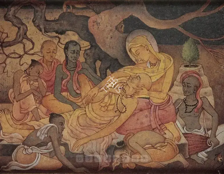 Pal, Pran (Artist). Chaitanya & Death Of Disciple, mid 1930s | Painting