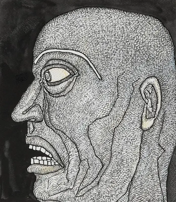Chowdhury, Jogen (Artist). Angry Man, 2014 | Painting