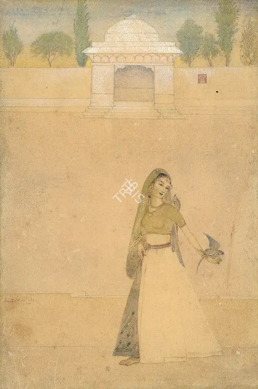 Tagore, Abanindranath (Artist). Woman and Bird, c.1905 | Painting