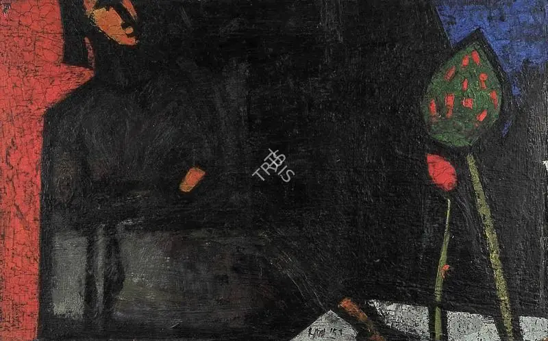 Raza, S.H. (Artist). Woman with a Tree. Oil on board, 1953 | Painting | FineArts | 00547355