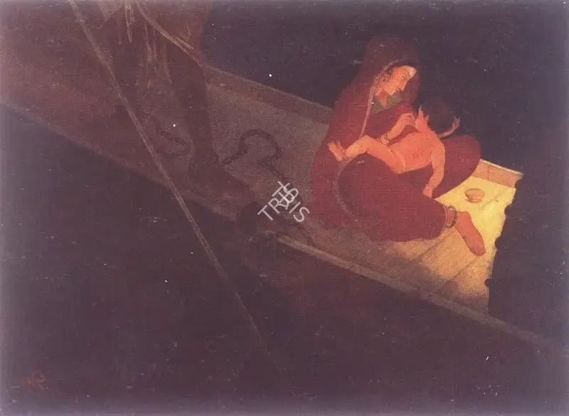Haldar, A.K. (Artist). Mother And Child, n.d. | Painting
