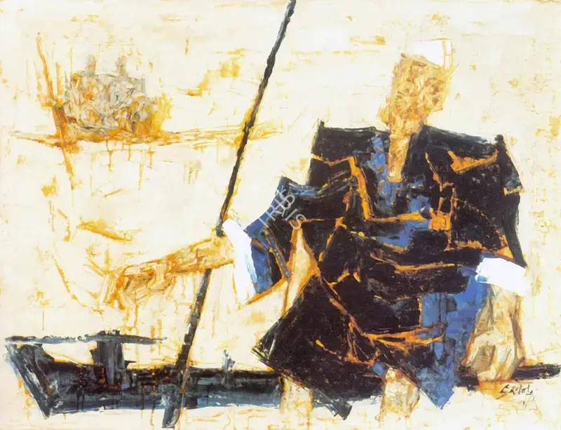 Husain, M.F. (Artist). The Shikara (Boatman), c.1961-1962 | Painting