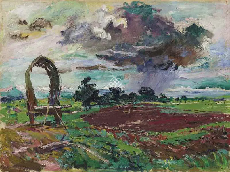 Langhammer, Walter (Artist). Untitled (Landscape). Oil on canvas, c.early 1940s | Painting | FineArts | 00595254