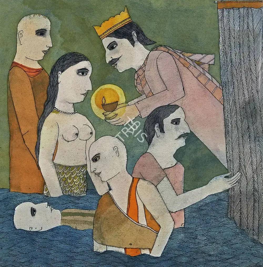 Narayan, Badri (Artist). Homage to the Mermaid, n.d. | Painting