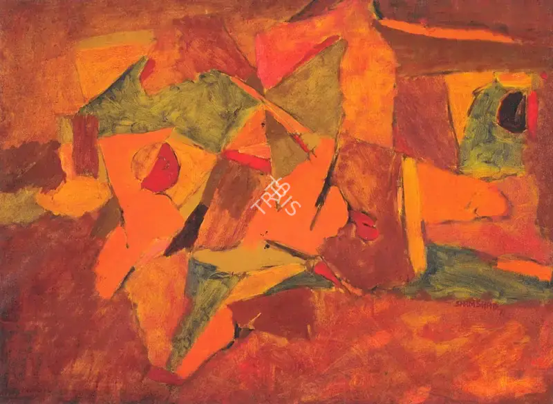 Husain, Shamshad (Artist). Untitled. Oil on canvas, 1971 | Painting | FineArts | 00574737