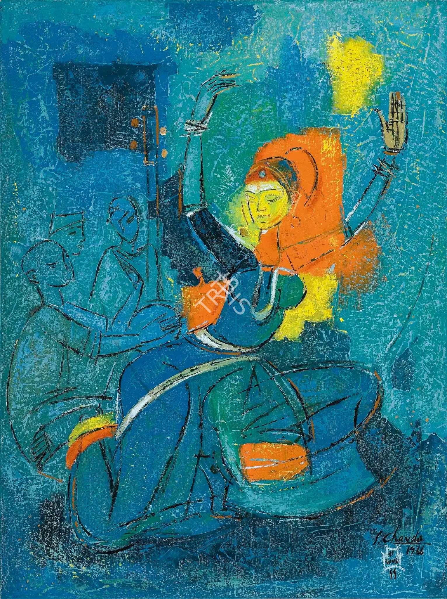 Chavda, Shiavax (Artist). Dancer, 1966 | Painting