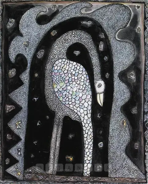 Chowdhury, Jogen (Artist). The Bird. Mixed Media, 1999 | Painting | FineArts | 00599557