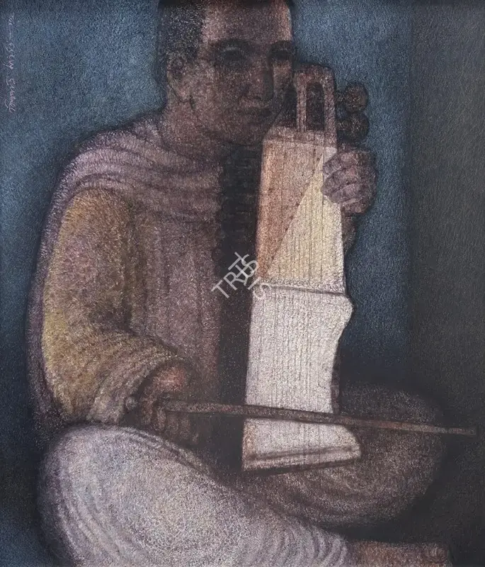 Maiti, Biswapati (Artist). Untitled (Sarangi Player), n.d. | Painting