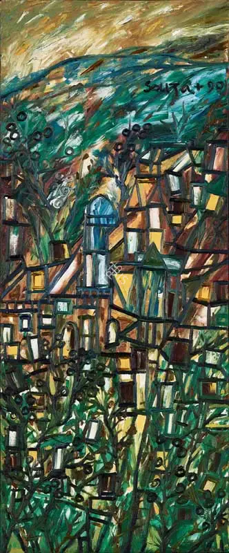 Souza, F.N. (Artist). Untitled (Landscape), 1990 | Painting