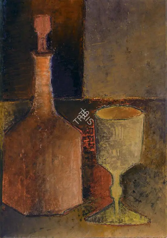 Padamsee, Akbar (Artist). Nature Morte A La Carafe Et Au Verre, 1956 | Painting