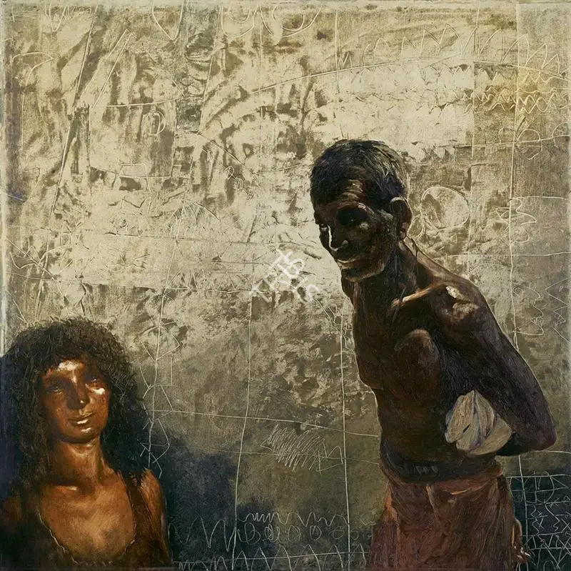Bhattacharjee, Bikash (Artist). "And Dhananjay", 1992 | Painting