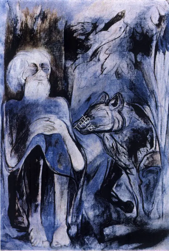 Khanna, Krishen (Artist). ST. Francis and the Wolf, n.d. | Painting